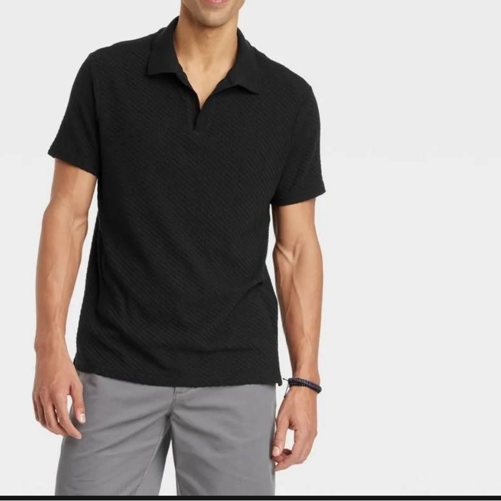 Men's Regular Fit Johnny Collared Polo Shirt - Goodfellow & Co Black XL